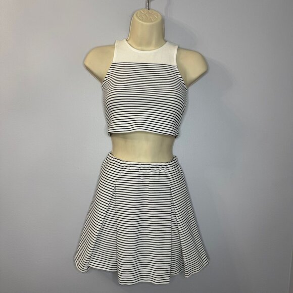 Polo Ralph Lauren Striped White Blue Skirt & Top Set GirlsSize: Top is size6